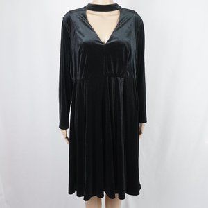 Torrid BLACK VELVET Choker Cutout SKATER DRESs